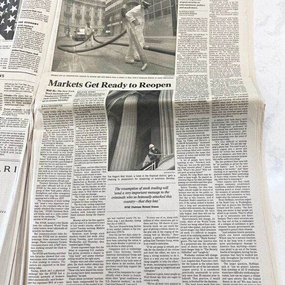 Los Angeles Times September 16, 2001 Vintage Newspaper - Picture 6 of 12